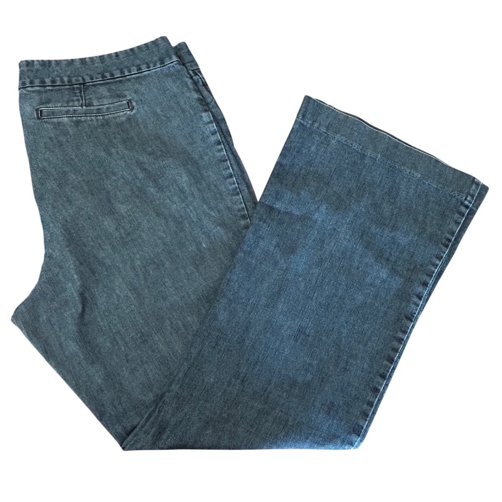 Gap Hadley Dark Wash Wide Leg Trouser Jeans Blue Size 16R Regular Mid Rise
